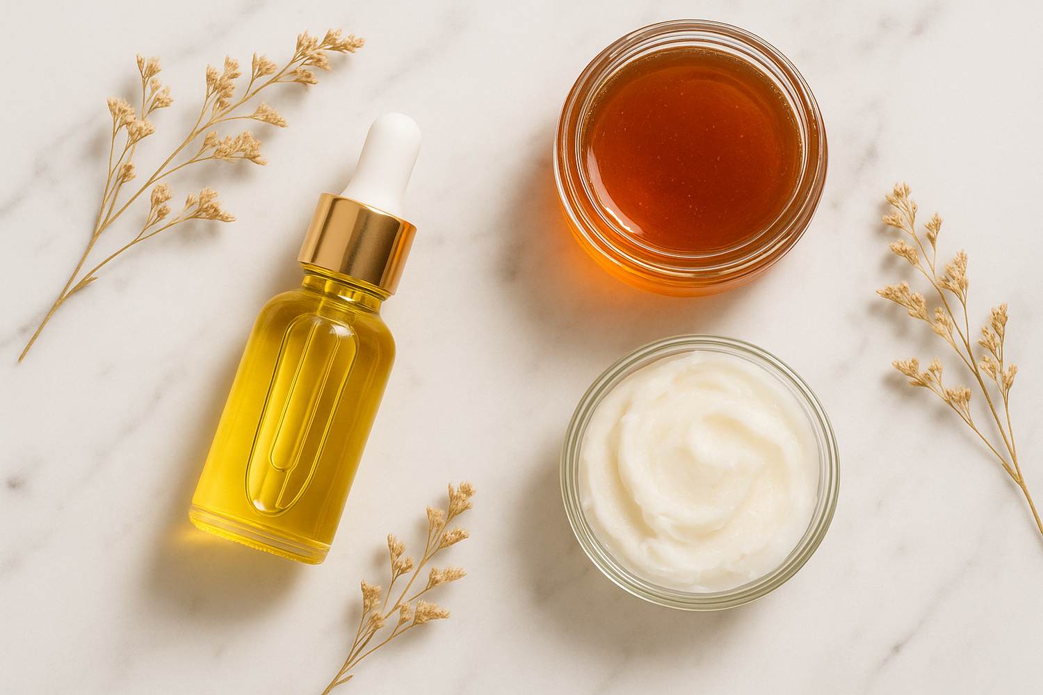 jojoba oil and raw honey with beef tallow